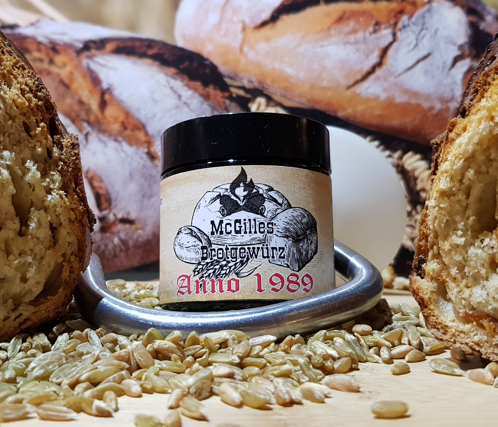 McGilles Brotgewürz Anno 1989 Schönheitsfehler Etikett