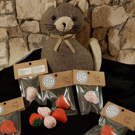 Katzenspielzeug Erdbeere mit Katzenminze / abweichende Verpackung