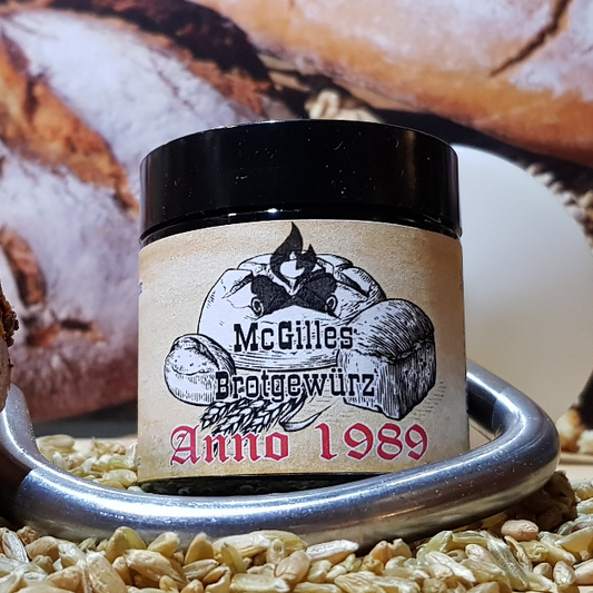 McGilles Brotgewürz Anno 1989 Schönheitsfehler Etikett