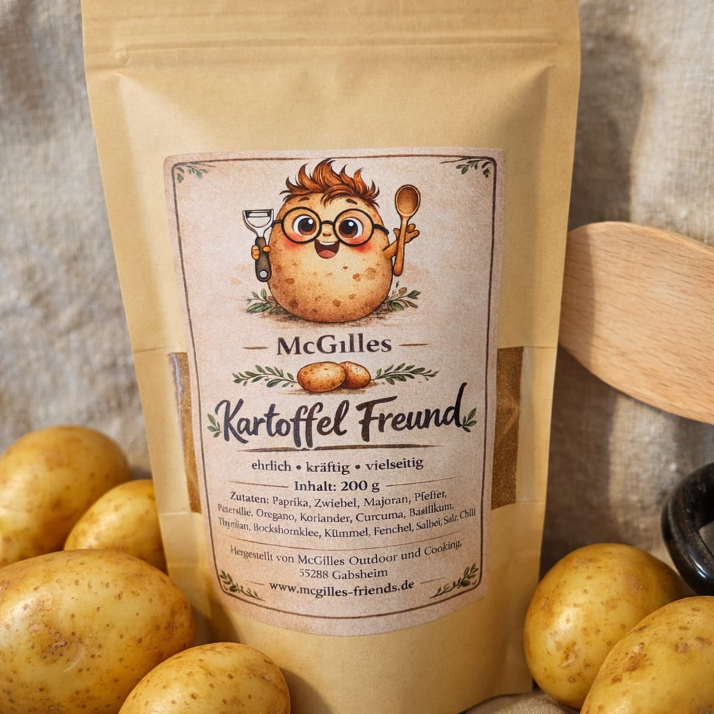 McGilles Kartoffel Freund, ehrlich  kräftig, vielseitig, eine Gewürzmischung für alle Kartoffelgerichte und vieles mehr 
